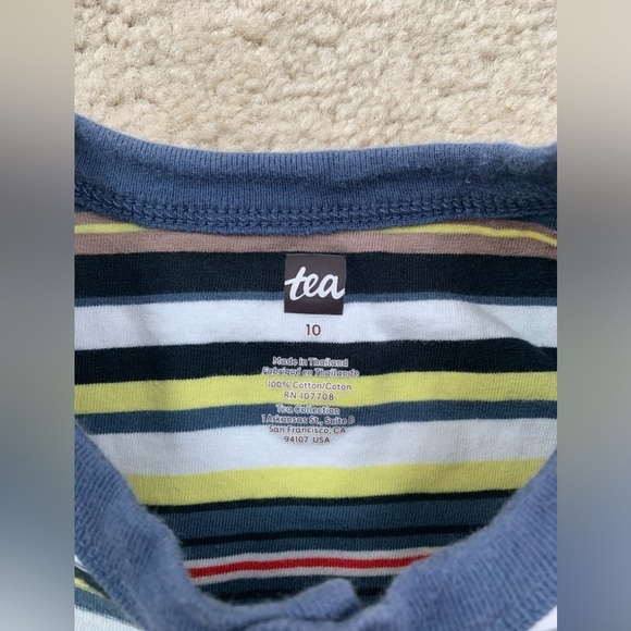 Tea Collection Size 10 Striped Henley Shirt - Picture 4 of 6